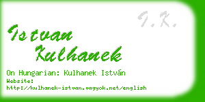 istvan kulhanek business card